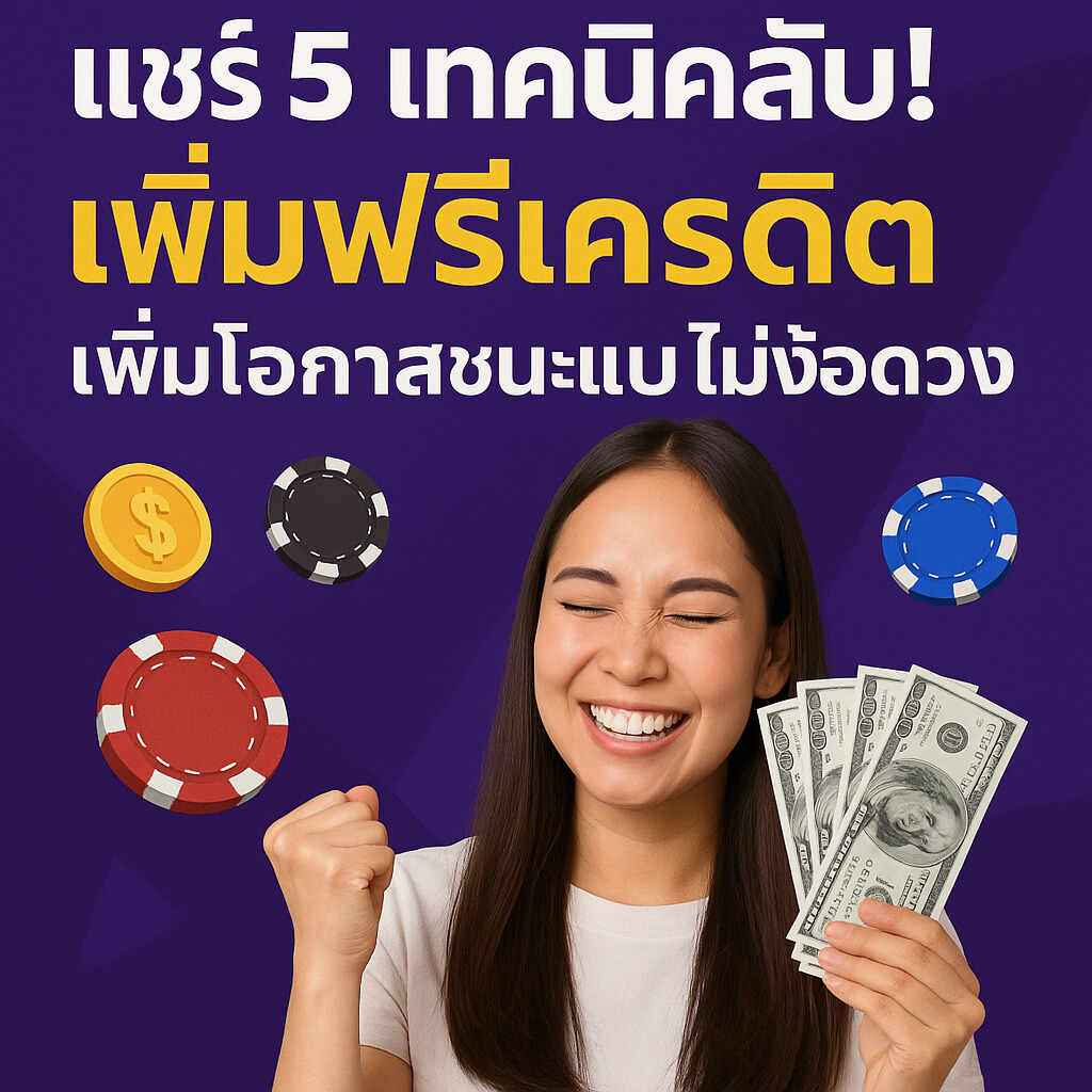 แชร์ 5 เทคนิคลับ! เพิ่มฟรีเครดิต เพิ่มโอกาสชนะแบบไม่ง้อดวง